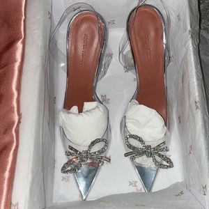 Amina Muaddi Rosie Glass PVC Slingback Size 39